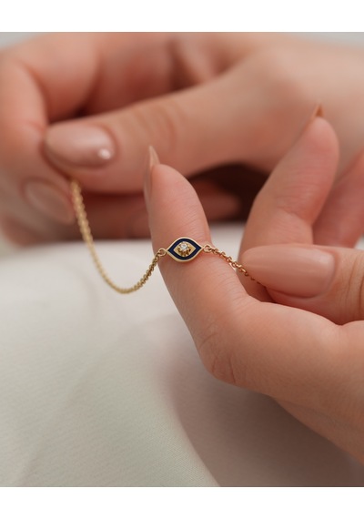 Debora Jewelry 14 Ayar Altın Göz Detaylı Zincir Bileklik