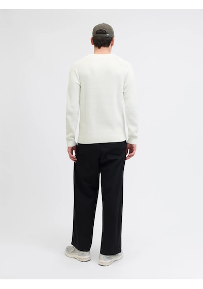 Jack & Jones Jjpannel Knit Crew Neck Aw25 Sıfır Yaka Kazak Ekru
