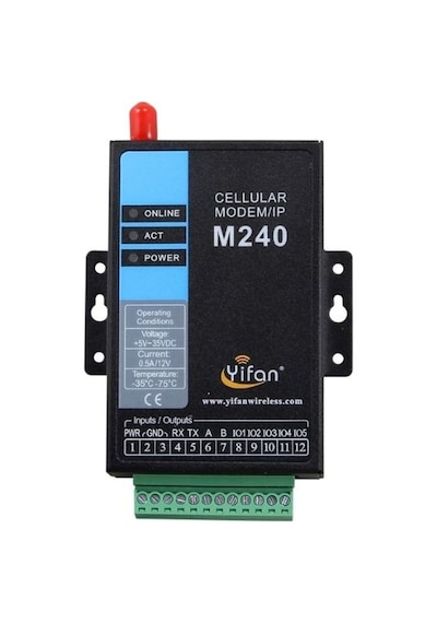 M240-l1 Endüstriyel 4g Lte Cat1 Ip Modem Rs232/rs485, I/o, Adc, Mqtt & Modbus