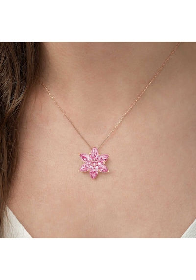 Casera's Gümüş Rose Pembe Lotus Çiçeği Kolye Csr2180724 Gümüş