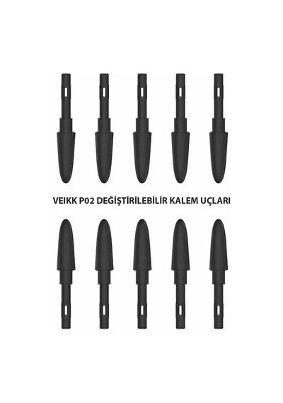 veikk A50. A15 ve A15 Pro Grafik Tablet Kalemi için 10 Adet Uç