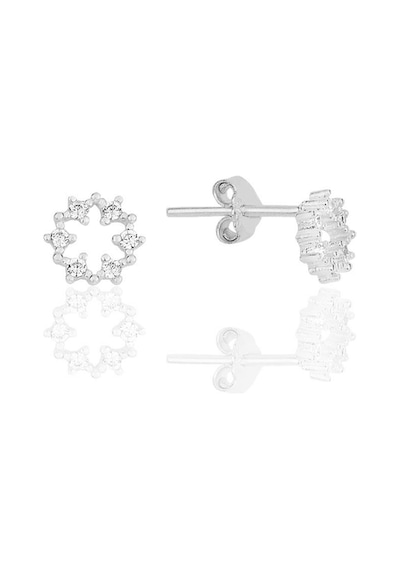 Söğütlü Silver Gümüş Rodyumlu Zirkon Taşlı Kar Tanesi Küpe Barcode Gold - Rose Gold - Rodyum