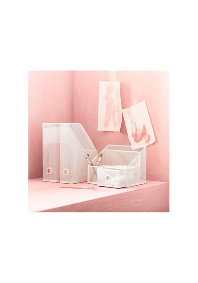 Ikea Drönjöns Metal Masaüstü Dosyalık Organizer, 2'li Set, Beyaz Genel