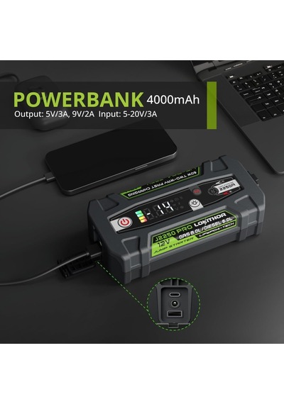 Tr J2250pro 12v 2250amp Lifepo4 Akıllı Akü Takviye + Powerbank + Led Lamba