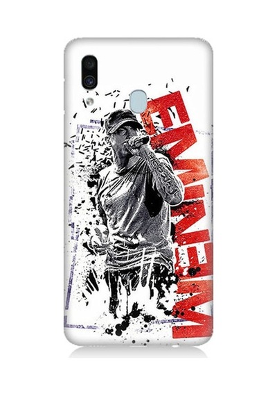 Samsung Galaxy A20 Uyumlu Eminem Poster Desenli Silikon Kılıf