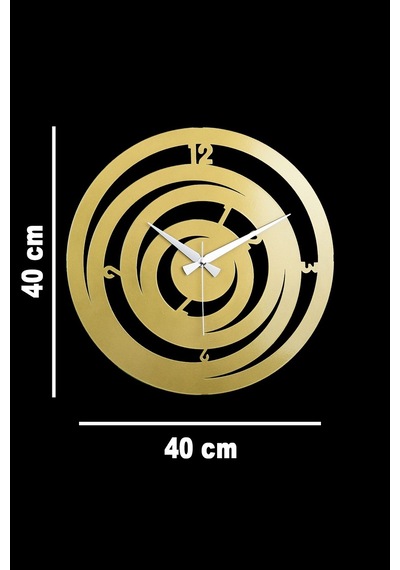 Hilal Model Metal Lazer Kesim Akar Sessiz Mekanizmalı Duvar Saati 40 40 Cm -m013 Gold