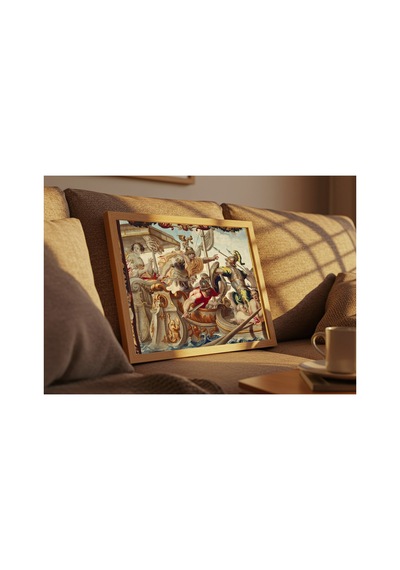 Klasik Sanat Van Leefdael Actium Deniz Savaşı Çerçevesiz Poster 21x30 Cm A4 Tablo Klasik Sanat