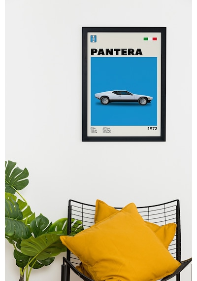 Pantera 1972 Model V1 Car Serie Özel Tasarım Siyah Çerçeveli Tablo Poster