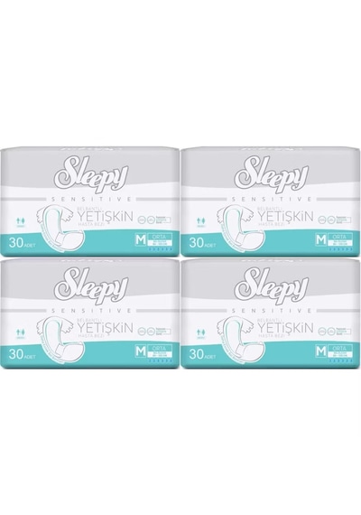 Sleepy Sensitive Belbantlı Yetişkin Hasta Bezi Medium 120 Adet 4x30 Paket M