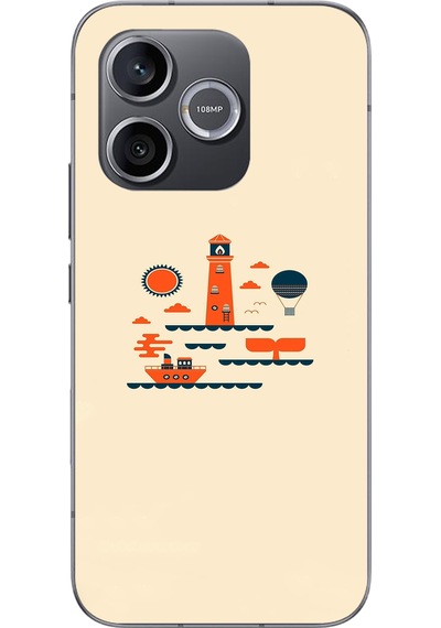 Honor 600 Uyumlu Sade Tatil Baskılı Silikon Kılıf Renkli
