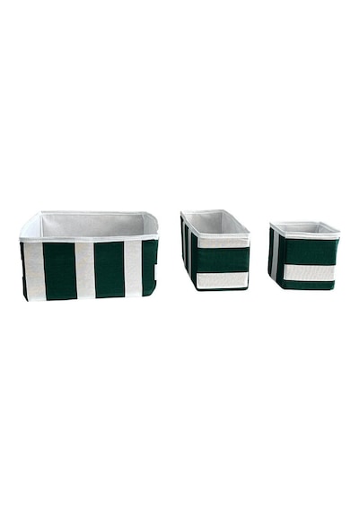 3'lü Çekmece İçi Çamaşır Düzenleyici Çocuk Odası Katlanır Saklama Kutusu Organizer Set-yeşil Beyaz Desenli