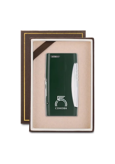 Tek Torch Pürmüz 55. Yıl Özel Üretim Dahili Delicili Yeşil-gümüş Puro Çakmağı - Tr7744