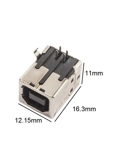 5 Adet Usb B Tipi Dişi Konnektör Siyah Lehim Tip Yazıcı Kablosu Dişi Soket