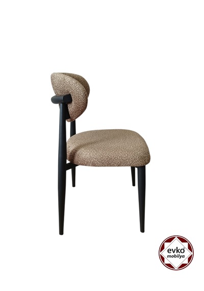 Evko Mobilya İnci Sandalye, Mutfak Salon Sandalyesi, 2 Adet Sandalye, Metal Sandalye, Yemek Sandalyesi, Otel Cafe Restoran Sandalyesi Kahverengi