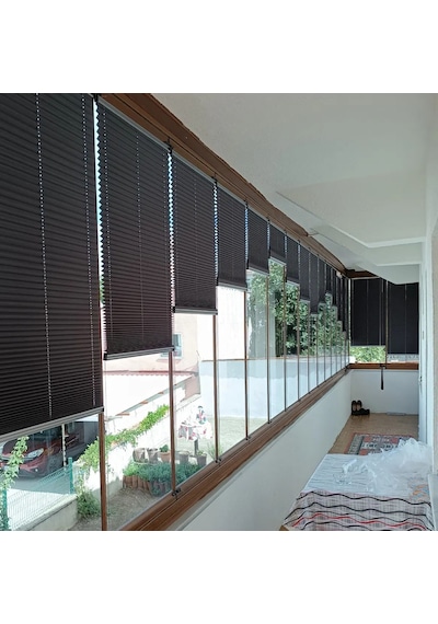 Antrasit 09-08 Plise Perde - Katlanır Cam Balkon Perdesi Antrasit