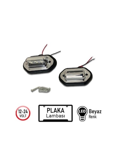 Carub Plaka Lamba 12-24v Nikel Smd Ledli Beyaz - 2 Adet