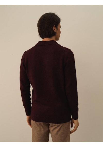 Xint Bordo Lüks Pamuk Dokulu Regular Fit Kazak 801735 Xint Bordo Lüks Pamuk Dokulu Regular Fit Kazak 801735