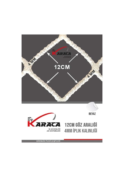 Merdiven Güvenlik Filesi 2 10 M, 4 Mm Ip Kalınlığı, 12 12 Mm Göz Aralığı