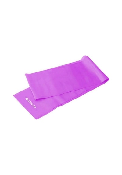 Delta Pilates Bandı Hafif Sert 150 X 15 Cm Egzersiz Direnç Lastiği Uç Kısmı Açık Lila
