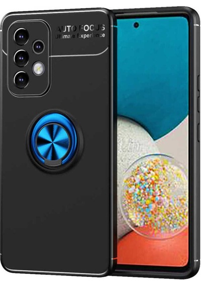Galaxy A33 5g Kılıf Zore Ravel Silikon Kapak Siyah-Mavi