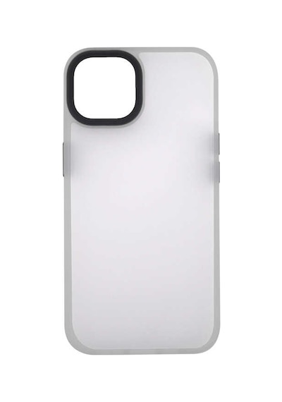 Apple iPhone Uyumlu 13 Mini Kılıf Kenarları Renkli Arkası Mat Kılıf Beyaz