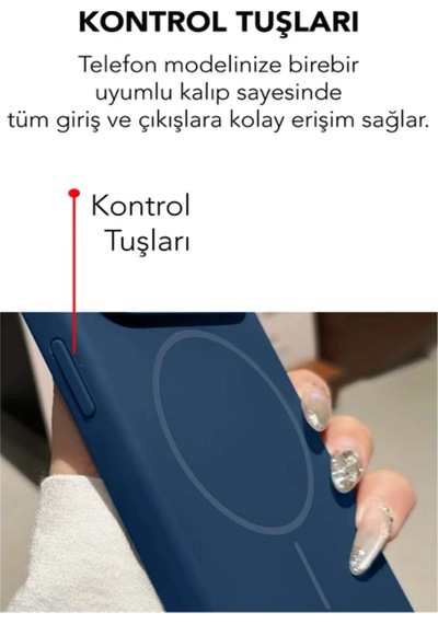 Apple İphone 13 Uyumlu Magsafe Lansman Silikon Kılıf Lacivert