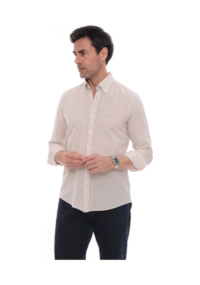 Slim Fit Uzun Kol Yaka Düğmeli Nefes Alan Keten Hediye Kutulu Erkek Gömlek Fs-004548 - Açık Bej-3222 Slim Fit Uzun Kol Yaka Düğmeli Nefes Alan Keten Hediye Kutulu Erkek Gömlek Fs-004548 - Açık Bej-3222