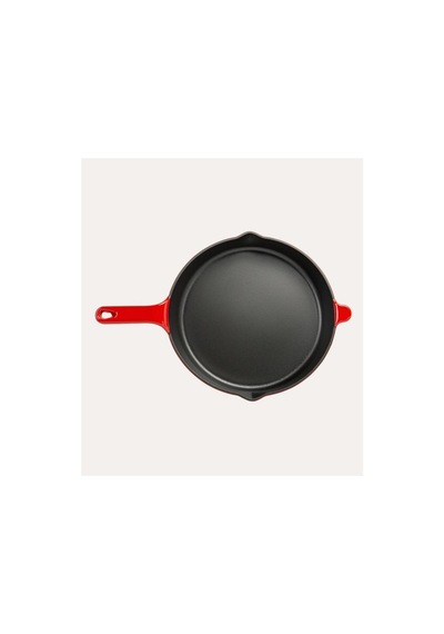 Sürel Dayanıklı Döküm Kızartma Tavası Kırmızı Renk 27 Cm Kırmızı