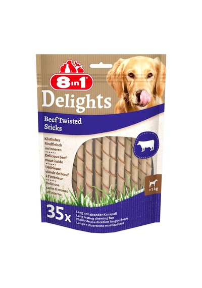 8in1 Delights Beef Twisted Sticks Biftekli Burgu Köpek Ödülü 35 Li