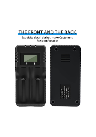 Akü Şarj Cihazı Lcd Ekran Lityum İyon Pil Şarj Cihazı Akıllı Hızlı Şarj 2 Yuvalı Kafa Çok Sayıda 3,7 V 26650/18650/14500/16340 Lityum İyon Piller İle Uyumlu Small