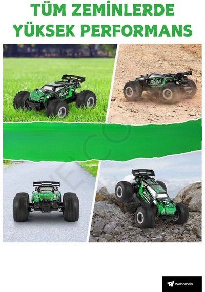 Welcomein Oyuncak 2.4 Ghz Uzaktan Kumandalı Şarjlı Led Işıklı Drift Atan 20 Km Hız Yapan Off Road Araba