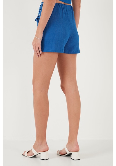 Lela Streç Bağlamalı Slim Fit Yüksek Bel Mini Bayan Şort Etek 5865745 Saks Lela Streç Bağlamalı Slim Fit Yüksek Bel Mini Bayan Şort Etek 5865745 Saks