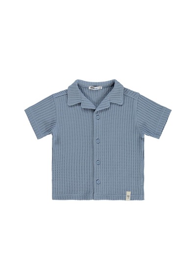 Civil Boys Basic Waffle 2-5 Yaş Gömlek - Mavi Açık İndigo
