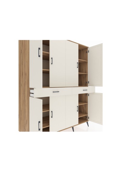 Kronos Gardrop 10 Raflı 2 Çekmeceli 8 Kapaklı 176x59x221 Çam-aytaşı Beyaz Kronos Gardrop 10 Raflı 2 Çekmeceli 8 Kapaklı 176x59x221 Çam-aytaşı Beyaz