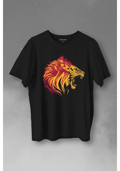Aslan Lion Head Champion Şampiyon Kral King Galata Baskılı Tişört Unisex T-shirt 001