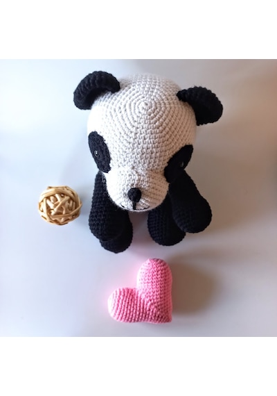 Atölye Bigi Panda Pako ve Kalp BB6N Amigurumi Oyuncak