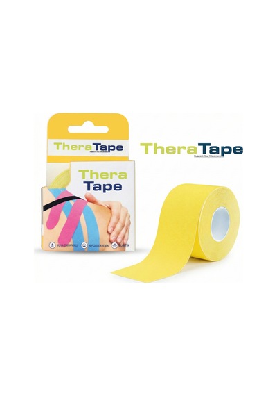 Thera Tape Kinesio Sporcu  Bandı Yüz & Vücut Uyumlu Kinezyo Bant Sarı 5 CM x 5 M
