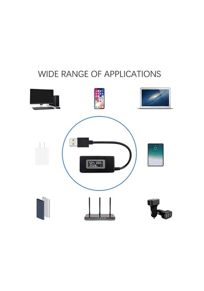 Usb Voltaj Ve Akım Ölçer Test Cihazı - Lcd Ekranlı 4-30v 0-3a Usb Şarj Ölçer Multimetre