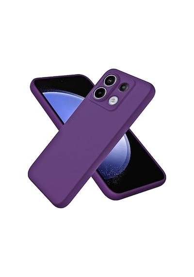 Redmi Note 13 Pro 5g Uyumlu Silikon Kılıf - Kamera Korumalı Esnek Pastel Renk Kapak - Mor