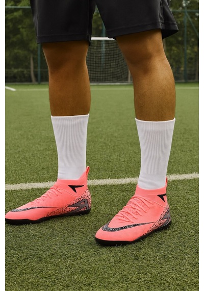 Çoraplı Superfly Halı Saha Futbol Ayakkabısı Pembe