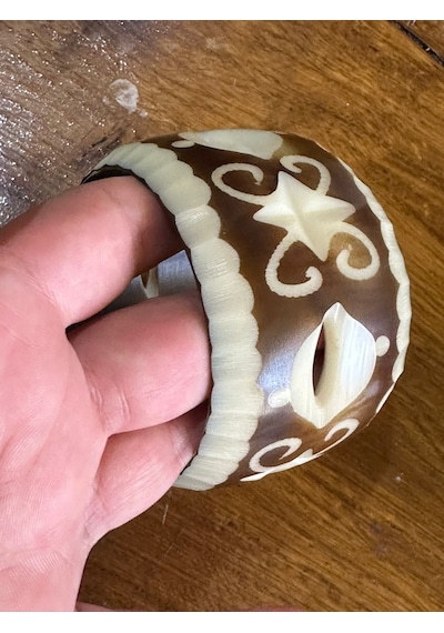 Oyma Kemik Kadın Hint Bileziği Çap 7 Cm 1212181897066g Kahverengi