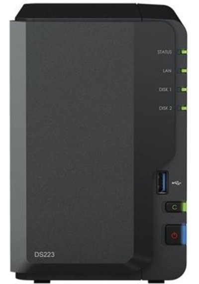 Synology DiskStation DS223 2x3.5"/2.5" Tower NAS Depolama Ünitesi