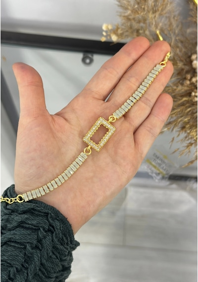 Gram Altınlık Soft Yeşil Baget Bileklik 17.5+3 Cm Çok Renkli