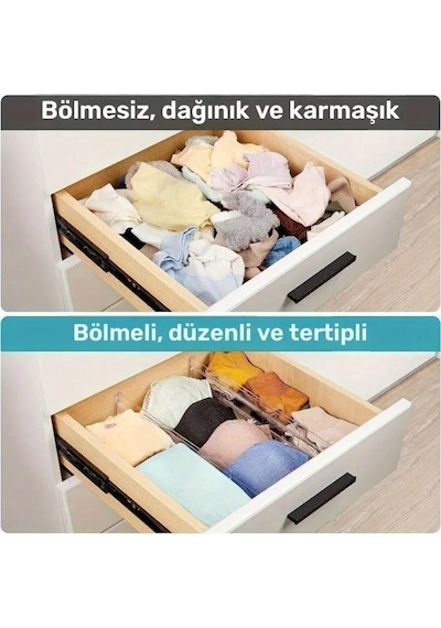 Şura Mutfak 12'li Set Akrilik Ayarlanabilir Çekmece Düzenleyici Organizer Diğer