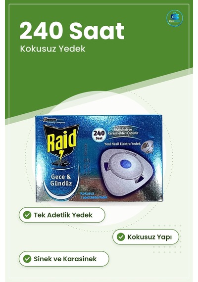 Sinek İlacı Elektro Yedek 240 Saat Gece Gündüz Kokusuz Sivrisinek