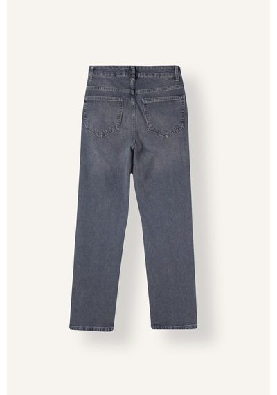 Defacto Comfort Straıght Yüksek Bel Bilek Boy Jean Yıkamalı Pantolon D8154ax26aunm55 Gri-nm55