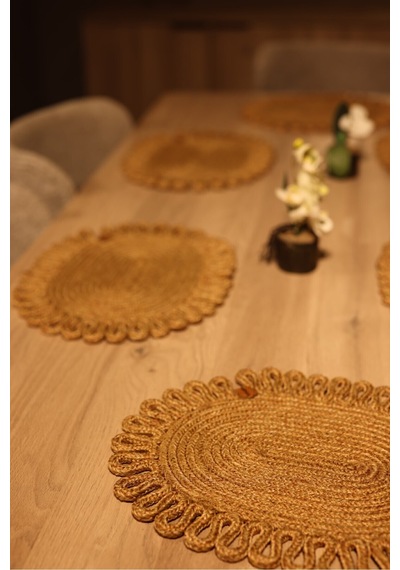 Dekoratif Şık 6lı Supla Seti Amerikan Servis Gold Oval Bukle Gold Oval Bukle