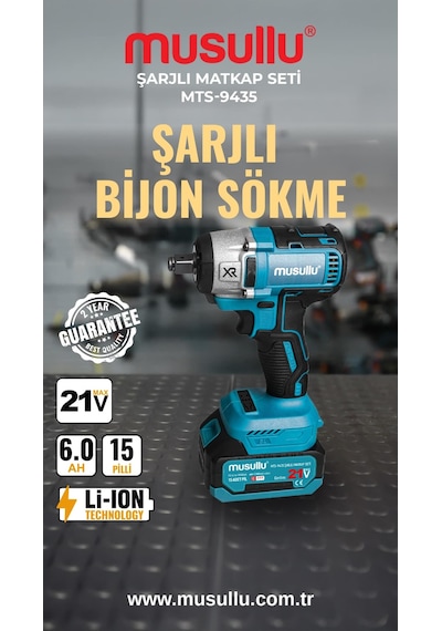 Musullu Mts-9435 21 V 6.0 Ah 4 Parça Şarjlı El Aleti Seti