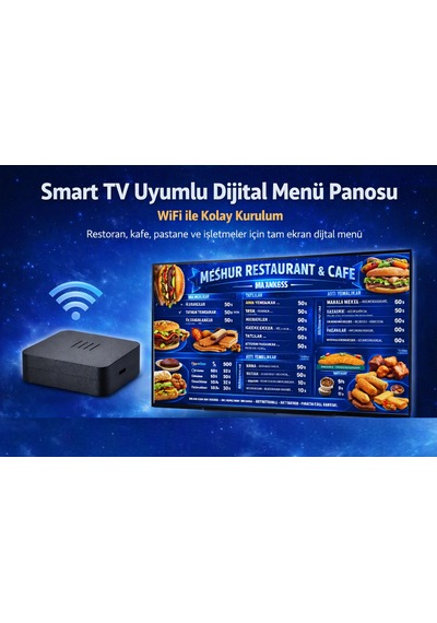 Smart Tv Uyumlu Dijital Menü Panosu Modülü Wifi İle Kolay Kurulum