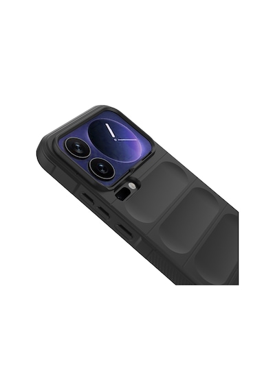 Maks Technology Mi 17 Pro Max Kılıf Esnek Tpu Oyuklu Arka Yüzey Tasarımlı Mkst Etnik Silikon Kapak - Siyah